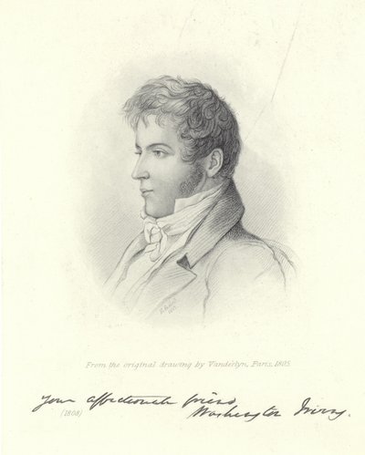 Portrait of Washington Irving  by John Vanderlyn